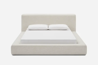 Lit de luxe design pour chambre à coucher, mobilier d'intérieur, lit double avec base en bois et tissu doux