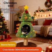 Arbre à chat minimaliste d'hiver pour le commerce extérieur, avec structure d'escalade, maison pour chat intégrée en tissu et griffoir pour chat