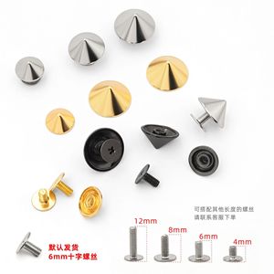 Garment Rivets Alloy Plated Cone Studs 8mm 10mm 12mm 15mm 18mm For Leather Bags Shoes Belts Jewelry - Product Image 3