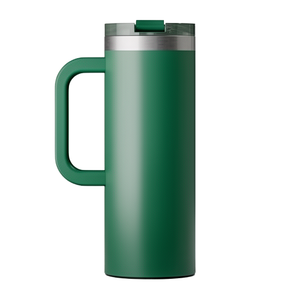 Green Stainless Steel Vacuum Tumbler With Lid Minimalist Design Travel <b>Mug</b> Double Wall Insulated 24 Hour <b>Thermal</b> Performance - Product Image 1