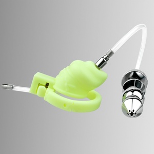 Jaula de Castidad con Bloqueo Frontal e Inserción Trasera, con Tapón Anal y Catéter, Juguete SM de Castidad Masculina, Venta al por Mayor - Product Image 1