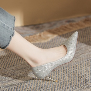 Sandalias de Tacón Alto con Pedrería, Estilo Europeo Americano, para Mujer, con Punta Abierta, Elegantes y de Lujo, para Fiestas, Banquetes y Bodas - Product Image 2