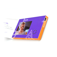 Brochure vidéo populaire en papier cartonné, format compact 2,4 pouces, avec écran LCD TFT USB et mini-carte vidéo