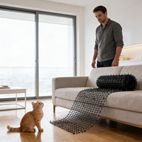 Tapis répulsifs pour chats et chiens 200x30cm avec pointes et bande à picots pour clôture de jardin (peut être coupé/divisé)