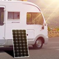 Panneau solaire rigide transparent de type N de 190 W, demi-cellules, cadre noir, OEM accepté pour caravane, camping-car, bateau, motorhome