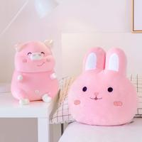 Greenmart Peluche tête de Shiba Inu mignonne, coussin décoratif personnalisé, coussin chat blanc, jouet en peluche cochon rose avec certification CE