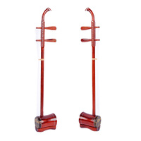 High-end Custom Handmade Red Sandalwood Erhu- Professional Chinese 2-String Violin with Piano Finish Box & Bow Stage Performance