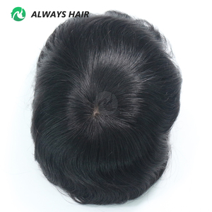 I-Lace Natural Straight Indian Remy Human Hair Silk Base Men Toupee 8 SIZE - Product Image 3