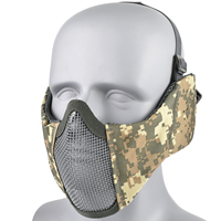 Masque Facial Multicolore ZLang V12 pour CS, Paintball, Entraînement et Chasse, Demi-Masque Tactique avec Protection Auditive