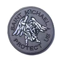 Parches Bordados de San Miguel, Insignias Tácticas de Repuesto con Gancho y Bucle, Compatibles con Apliques para Chalecos y Chaquetas