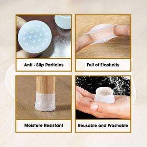 Furniture Silicone Protection Cover Chair Leg Floor Protectors Elastic Silicone Protection Cover <b>Pads</b> for Desk Legs - Product Image 4