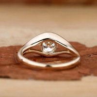 0,5-3 Karat Runder Schliff Augenmotiv Offener Halb-Fassung IGI-Zertifizierter CVD/HPHT Labor-Gezüchteter Diamant-Verlobungsring Maßgefertigt 14K/18K Massivgold