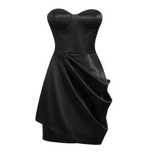 A5013 Wholesale Champagne <strong>Gold</strong> Bandeau Off Shoulder Sleeveless Summer <strong>Clothes</strong> for Women Dress - Product Image 3