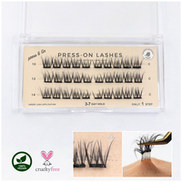 Faux cils faits à la main de longue durée Segment pré-coupé Cluster de bricolage Presse pré-collée sur les cils vaporeux Nature Lash
