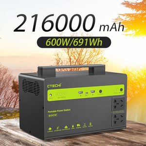 แบตเตอรี่สำรองสำหรับตั้งแคมป์ที่บ้าน Lifepo4 600W 691Wh พาวเวอร์แบงค์พกพา สถานีไฟฟ้าพกพาคุณภาพสูง เครื่องกำเนิดไฟฟ้าพลังงานแสงอาทิตย์ - Product Image 6