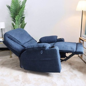 Fauteuil inclinable fonctionnel pour personnes âgées, en tissu, style européen, pour salon, cinéma, avec fonction massage, fauteuil individuel rembourré - Product Image 4