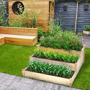 Jardinera Elevada de Madera de Abeto para Exteriores, Patio, Hogar, Clásica, para Todas las Estaciones, con Base Resistente al Agua, 3 Niveles, Macetas Elevadas para Flores - Product Image 3