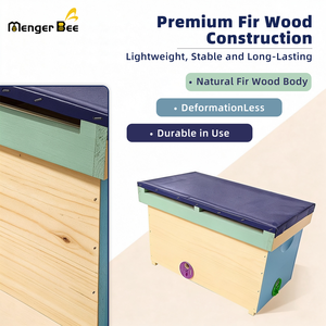 Nuevo Núcleo de Acoplamiento Multi-Compartimento para Abejas Reina 51*29*26cm, Colmena de Madera para Apicultura con Cubierta de Malla y 3 Divisores - Product Image 3