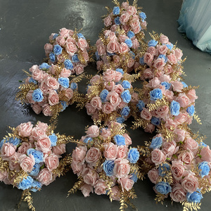 D-FB160 boule de fleurs de mariage rouge rose Offre Spéciale artificielle boule de fleurs de luxe pièces centrales boule de fleurs de haute qualité décor en soie - Product Image 5