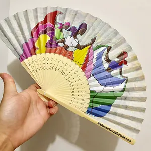 [I Am Your Fans] Personalized Branded Print Bambu Fan Customized Your Design Gifts Beautifully Folded Paper Fan