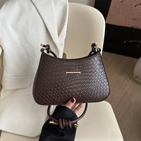 Bolso de Hombro Cruzado Pequeño de PU con Cremallera Única para Mujer, Estilo Coreano, Sencillo, Casual y Texturizado, Novedad 2026