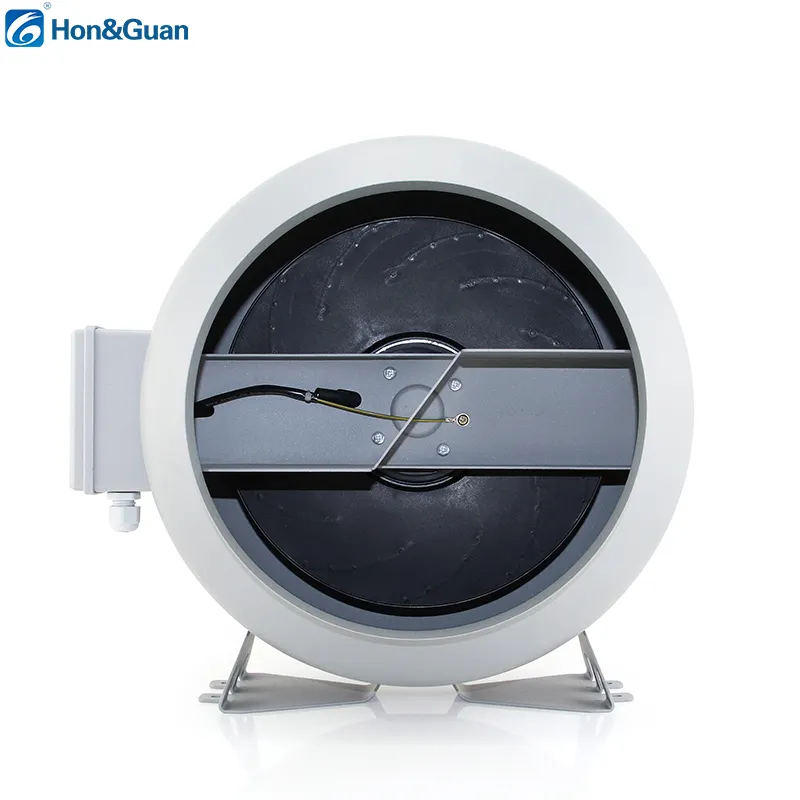 Hon Guan 10 inch Metal Circular Centrifugal Duct Fan Long Working Life Silent Duct Fan for Wet Environment