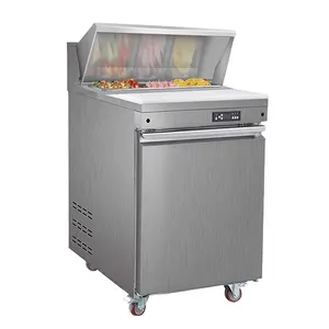 Gabinete de ensalada comercial personalizado Mesa de agua Congelador de frutas Vitrina Congelador Crisper
