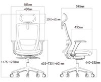 Dossier haut tout en maille pivotant travail à domicile chaise ergonomique patron 4D chaise réglable tournante ergonomique exécu