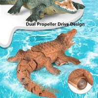 AiJH Jouet de Piscine Bateau Gator Télécommandé Étanche à l'Eau Natation Alligator Électrique Étanche Jouets Animaux RC