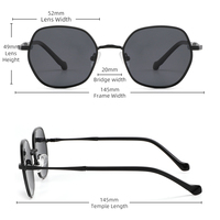 Lunettes de soleil SENTA tendance, forme polygonale, style luxueux, métalliques, protection UV400, en stock