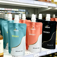 Pochettes à bec verseur personnalisées imprimées, haute barrière, qualité alimentaire, 250 ml, 500 ml, avec bouchon réutilisable pour boissons, jus, liquides et sauces