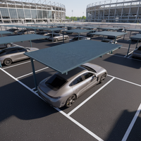 Abri voiture en aluminium, design moderne, toit en polycarbonate imperméable, structure en aluminium, abri pour 3 voitures, stationnement extérieur