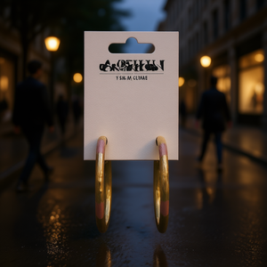 Pendientes de Aro Angelin Fashion, Multicolores, Chapados en Oro, Aleación de Zinc, Joyería Moderna para Mujer - Product Image 2