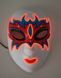 Nouveau style LED hommes et femmes adultes fête en forme de V disco loup-garou tuer fantôme visage drôle accessoire clown masque lumineux bicolore - Product Image 3