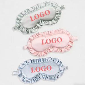 Custom Logo Adjustable Soft Eye Double-Sided Breathable Smooth Silk Satin Mask for Light Protection and Sleep - Product Image 1