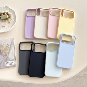 เคสโทรศัพท์มือถือซิลิโคนสองสีแบบลูกกวาด บุด้วยผ้ากำมะหยี่ ป้องกันการกระแทก สำหรับ iPhone 17 16 18 Pro Max - Product Image 2