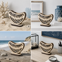 Boîte de rangement en bois pour dents de requin, présentoir de collection de spécimens fossiles, décoration de bureau souvenir marin.