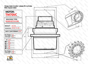 Motor de Desplazamiento Hidráulico TM70VC para Excavadora <span class=keywords><strong>DOOSAN</strong></span> <span class=keywords><strong>DX340</strong></span> DX345 DX350, Piezas de Repuesto K1003131 K1003134 - Product Image 5