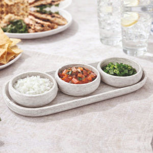 Juego de Servir de 3 Piezas Ecológico Premium: Tazón de Madera Tallada y Bandeja Rectangular con Acabado de Grano Natural - Product Image 4