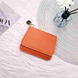 2025 Pu Pebble Leather Trifold <b>Wallet</b> With Coin Pocket Embroidery Logo Bi-Fold Luxury <b>Wallets</b> for Women - Product Image 2