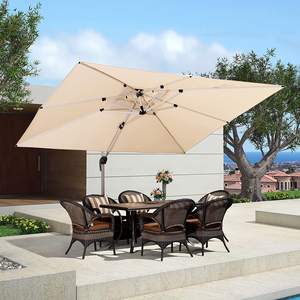 Parasol de plage romain à bras cantilever rectangulaire, parasol commercial, jardin, restaurant, extérieur, hôtel, cour, inclinaison à 360°, 10 pieds, 3 m - Product Image 2