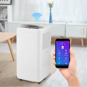Acondicionadores de aire inteligentes portátiles 12000BTU blanco de pie uso en la habitación del hogar compresor de doble pantalla refrigeración Aire acondicionado móvil