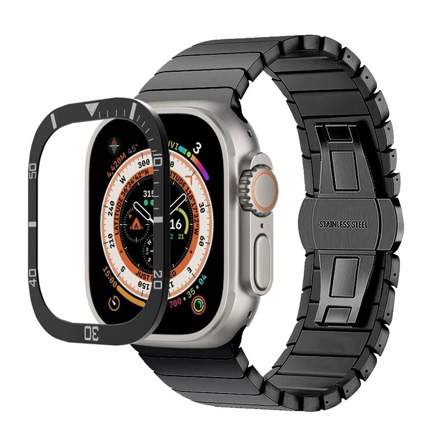 Wholesale Titanium Alloy Protective Case and Film for Apple Watch Ultra1 2 49mm Scale Smart Watch Accessories