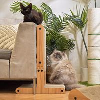 Arbre à chat double face en forme de T, écologique, en bois et carton, pour chats d'intérieur - Protection de meubles