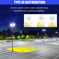 Lampadaire LED Hishine 60W-400W IP67 195LM pour éclairage de parking avec détecteur de mouvement photocellule, 7 ans de garantie, en alliage d'aluminium pour routes