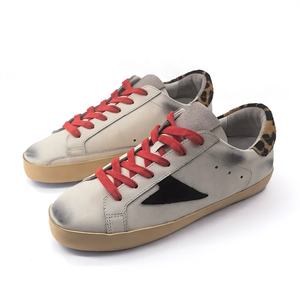 Chaussures de sport décontractées en daim noir et cuir véritable italien, style vintage, pour femmes, vente en gros - Product Image 6