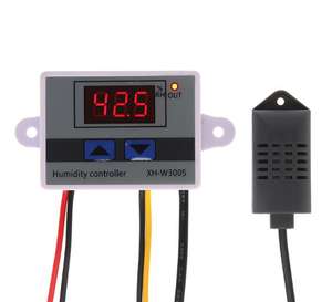 XH-W3005, pengontrol kelembapan Digital 12V 24V 220V regulator saklar kontrol kelembapan humidistrat + sensor kelembapan - Product Image 2