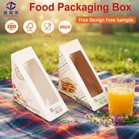 Boîte à sandwich personnalisée avec logo imprimé, vente en gros, en carton kraft, pour emporter, pour restaurant