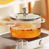 Ensemble de casseroles en verre écologiques au design moderne, avec couvercle, pour une utilisation en cuisine à domicile