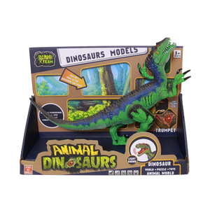 Divertente regalo: modello di Velociraptor con articolazioni mobili, giocattolo in PVC a forma di dinosauro T-rex con suono e luce - Product Image 3